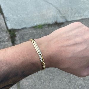 Gold Bracelet Miami Cuban Link 8in 8mm